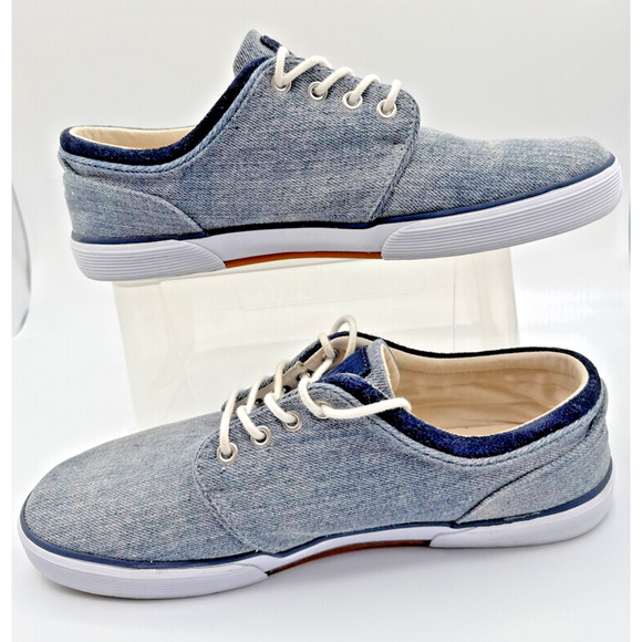 Polo Ralph Lauren Faxon Low Sneaker Men Denim Blue Size 11.5D EU 45 - Picture 2 of 12